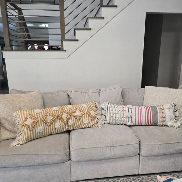 Decorative Boho Lumbar Pillow Set With Fringe & Tassels 12in x 36in & 15in x 38i - Picture 15 of 16